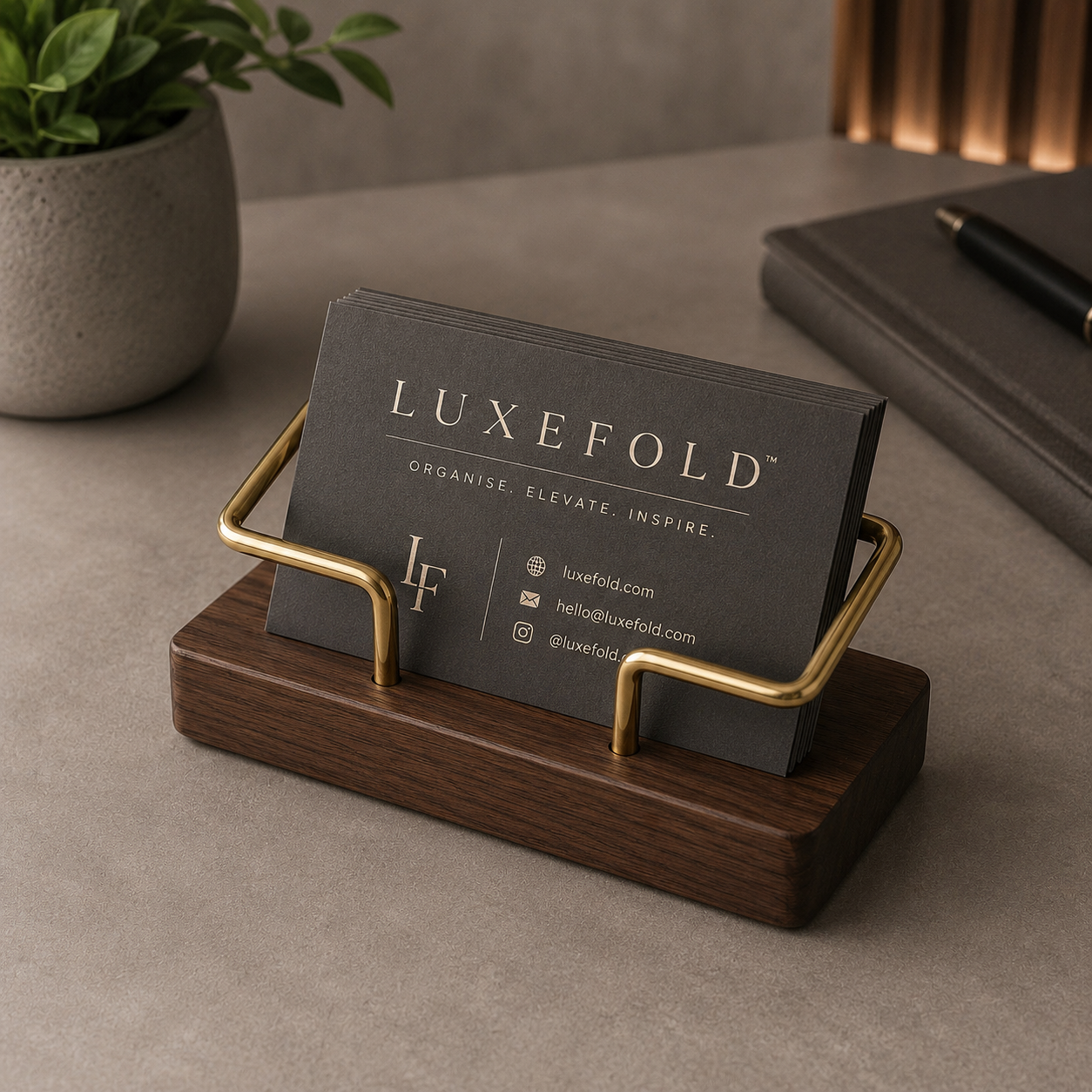 LuxeFold™ Business Card Holder