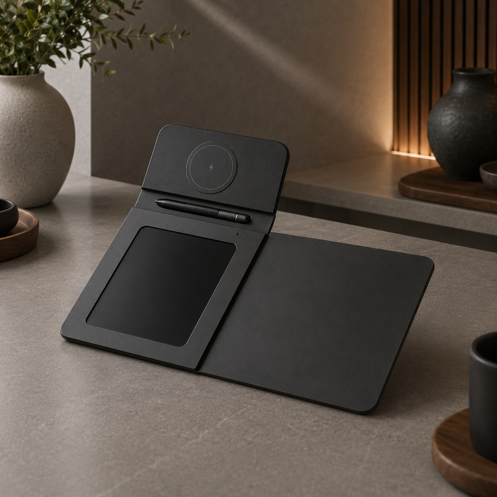 LuxeFold™ 4-in-1 Foldable Wireless Charging Desk Mat