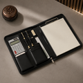 LuxeFold™ Leather Portfolio with Calculator