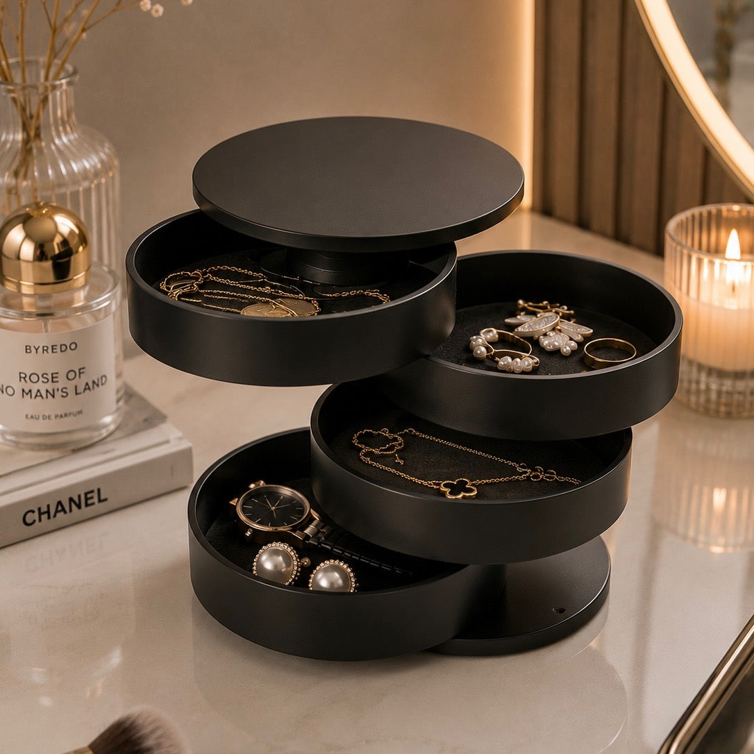 LuxeFold™ 360° Rotating Vanity Organizer