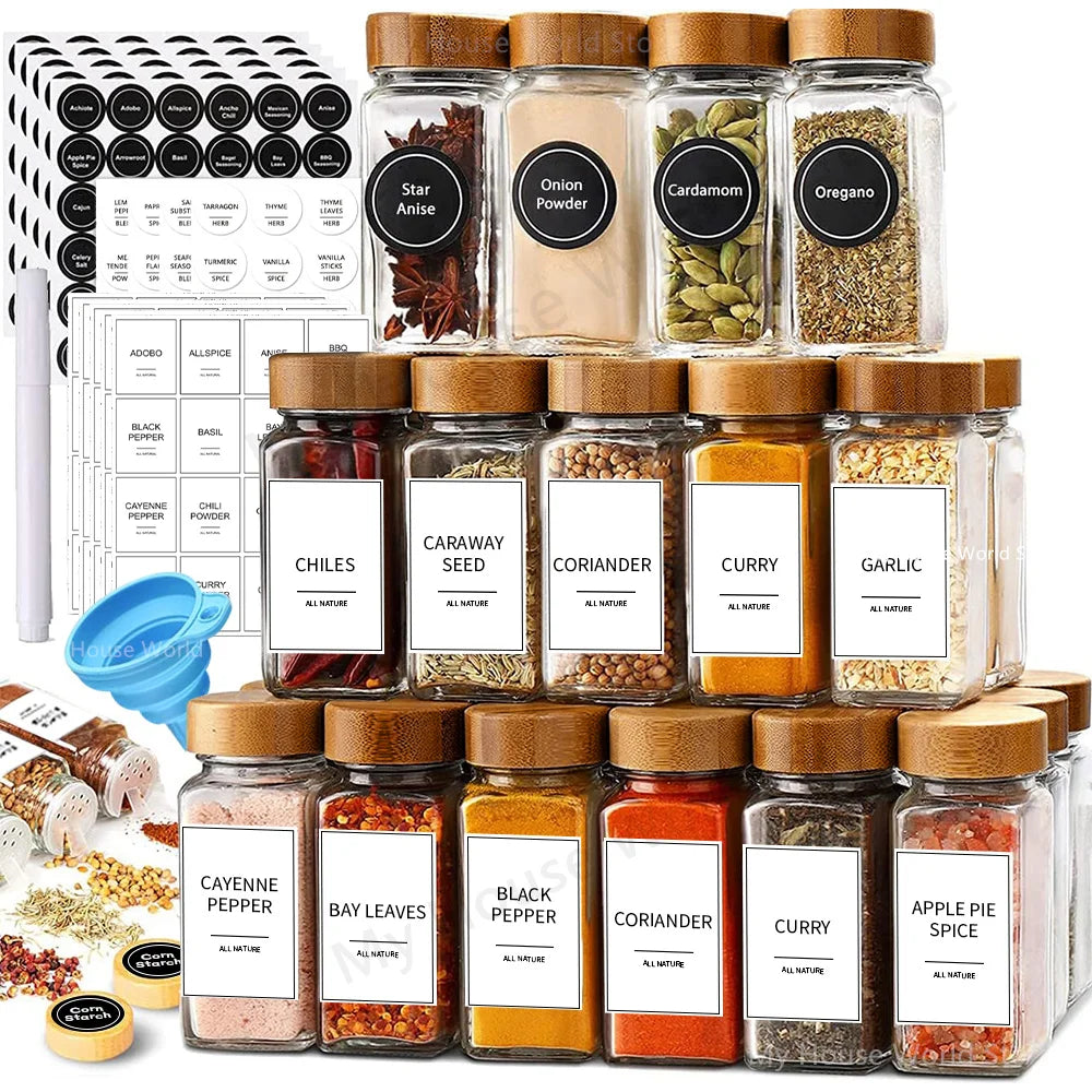 LuxeFold™ PantryLabel Glass Jar Set