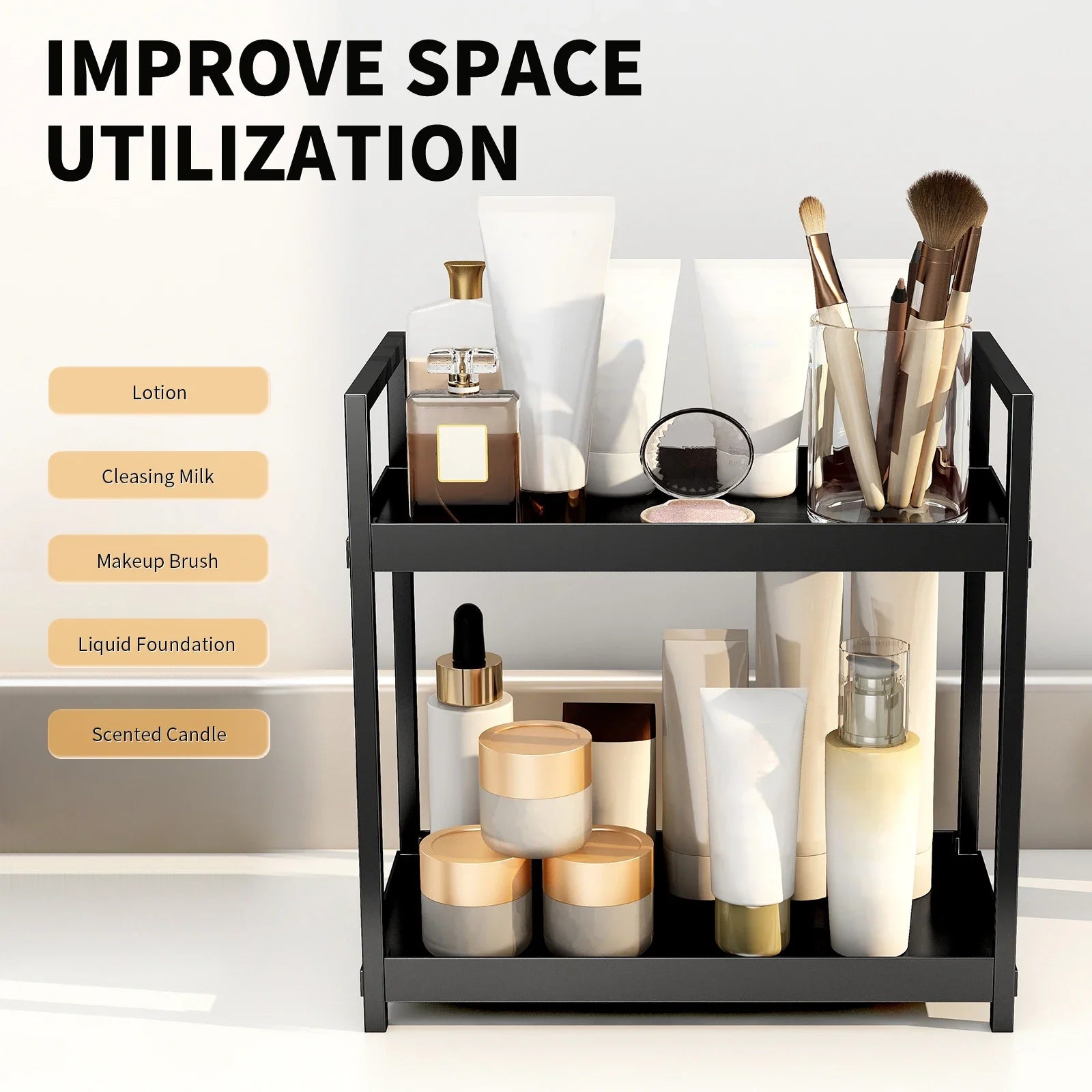 LuxeFold™ VanityShelf Organizer