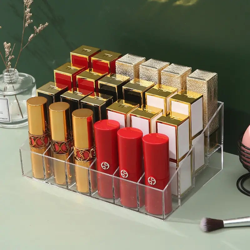 LuxeFold™ LipVault Acrylic Lipstick Organizer