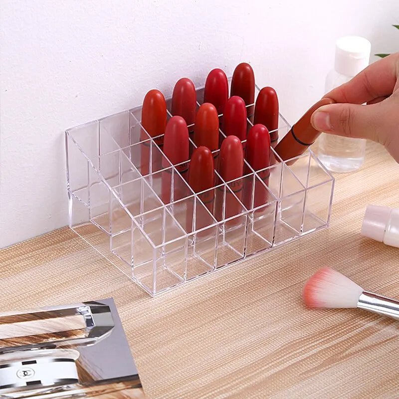 LuxeFold™ LipVault Acrylic Lipstick Organizer