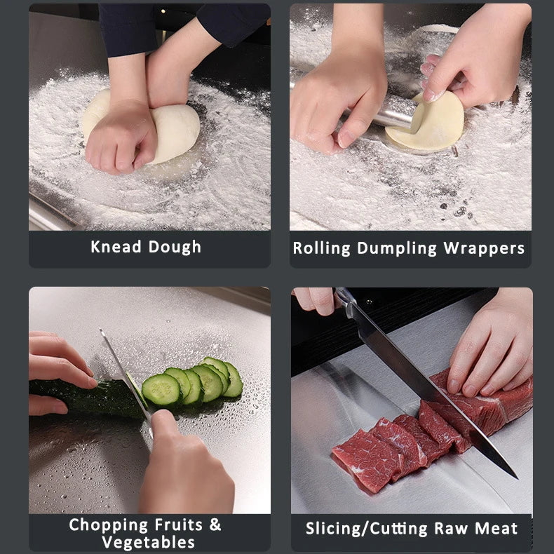 LuxeFold™ PrepStation™ Stainless Steel Cutting Board