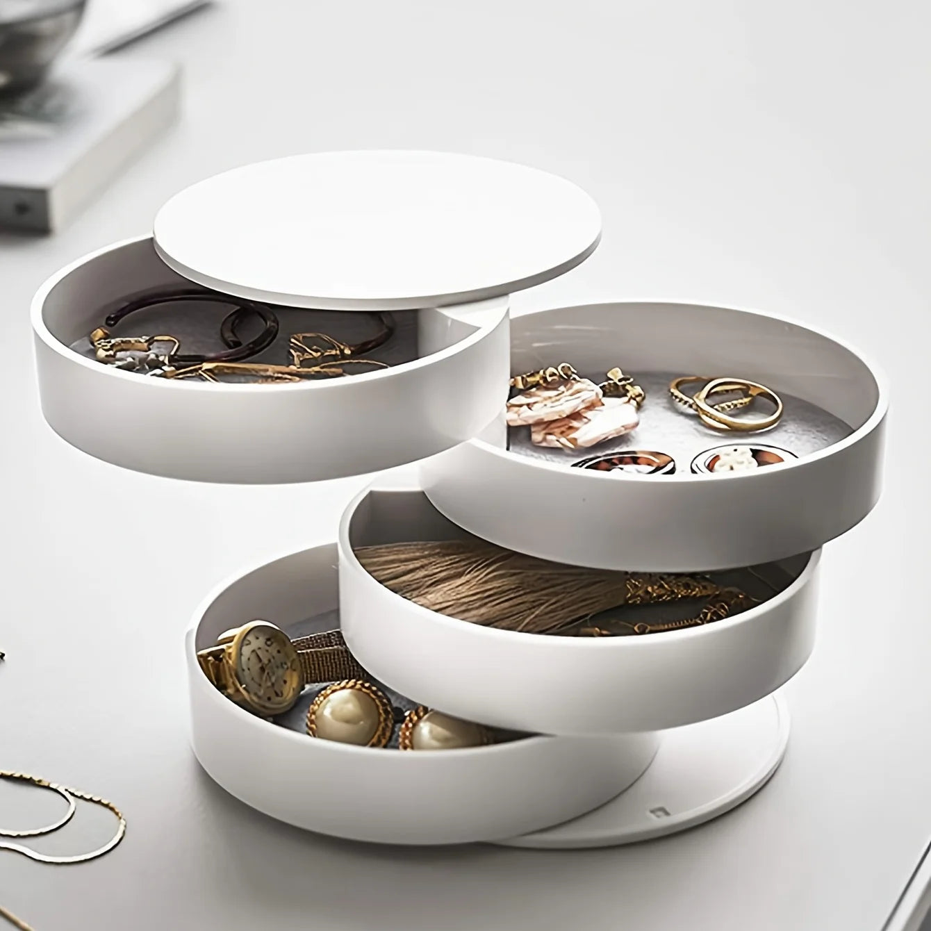 LuxeFold™ 360° Rotating Vanity Organizer